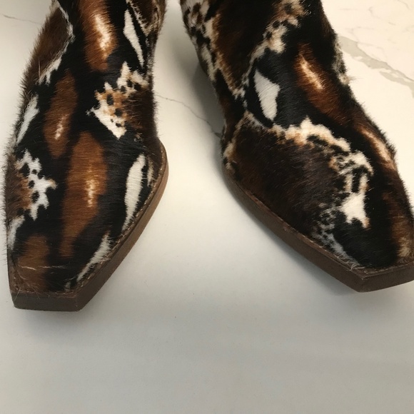 Free People We the Free Dagget Western Montage Ocelot Hair on Boots Size 37 - Picture 13 of 16